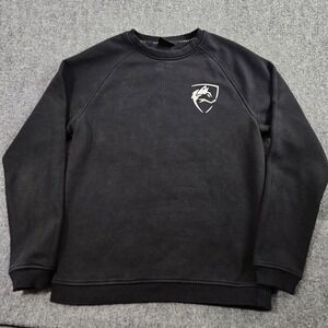 Alphalete Crewneck Sweatshirt Mens Medium Black Wolf Logo Athletic Gym Pullover